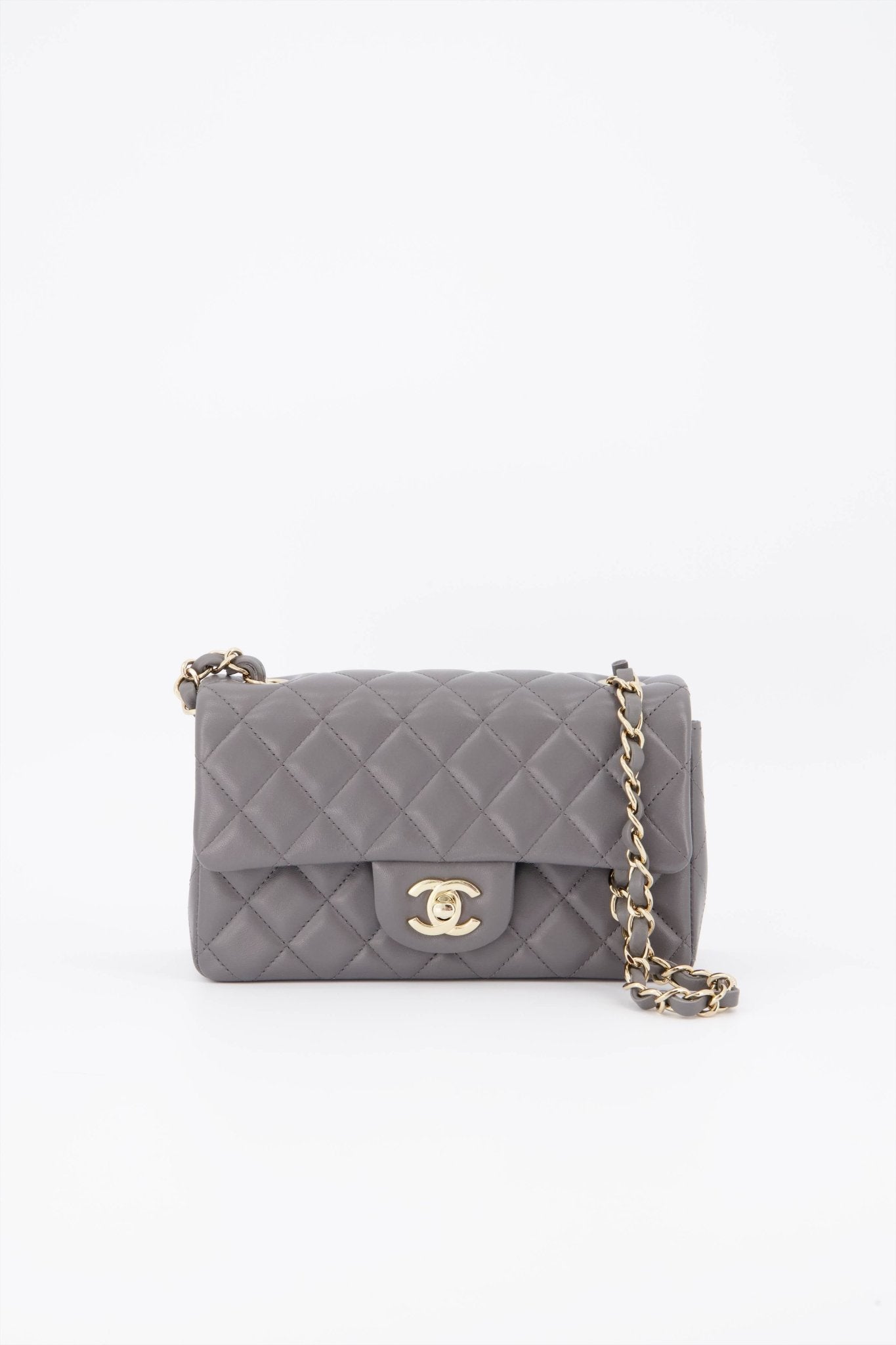 CHANEL 16S Dark Red Caviar Chevron Classic Square Mini Flap Bag Silver   AYAINLOVE CURATED LUXURIES