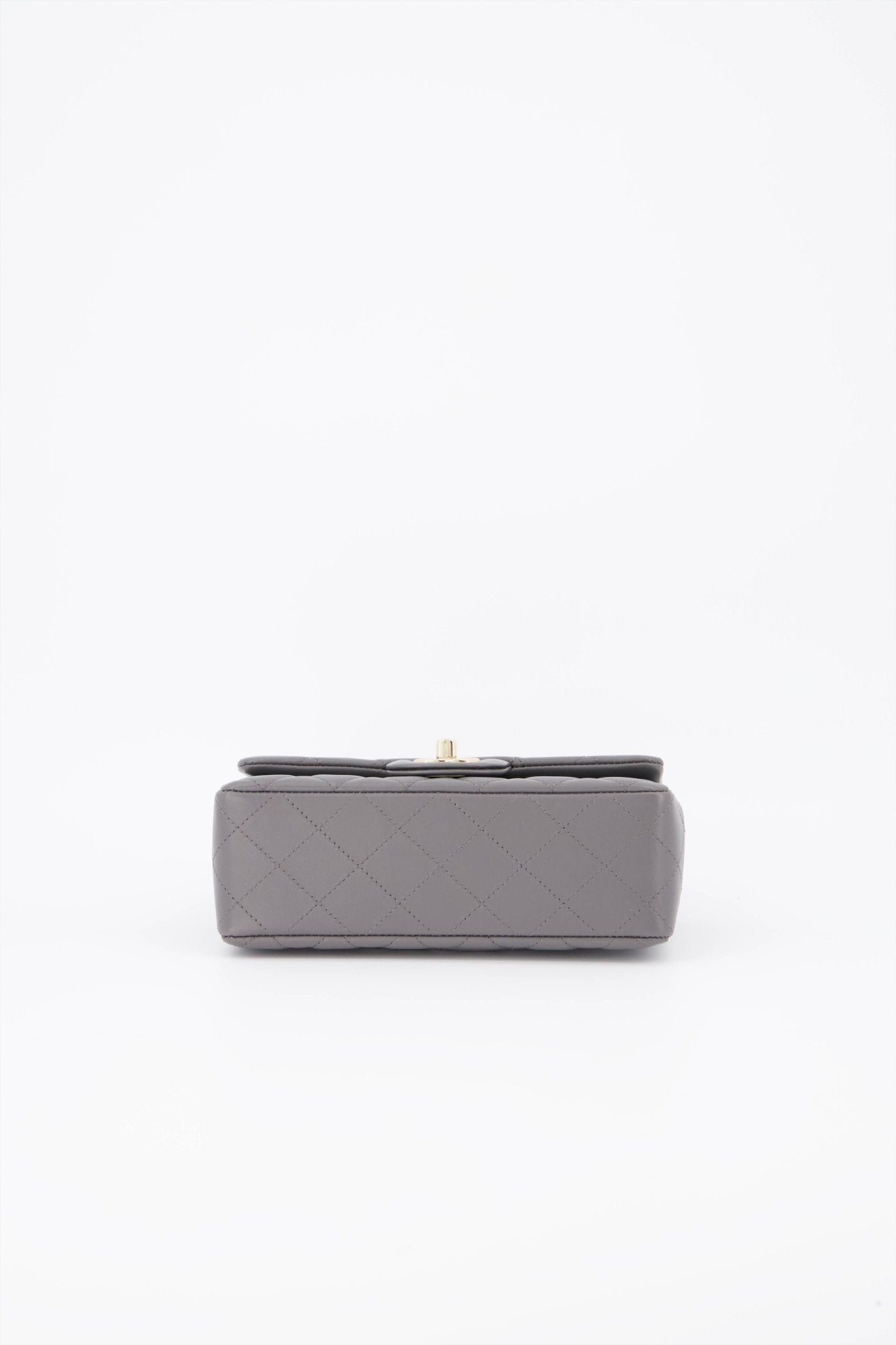 Chanel Classic Mini Rectangular, Grey Lambskin with Gold Hardware, Preowned  in Box WA001