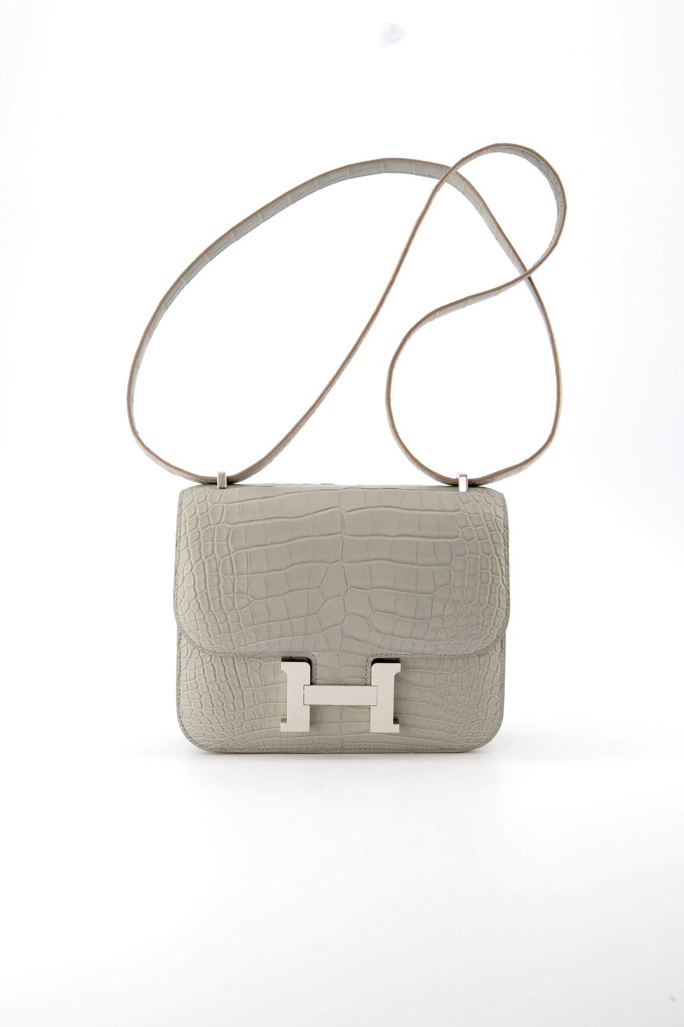 Hermes Constance Mini Bag Epsom Leather Gold Hardware In Grey