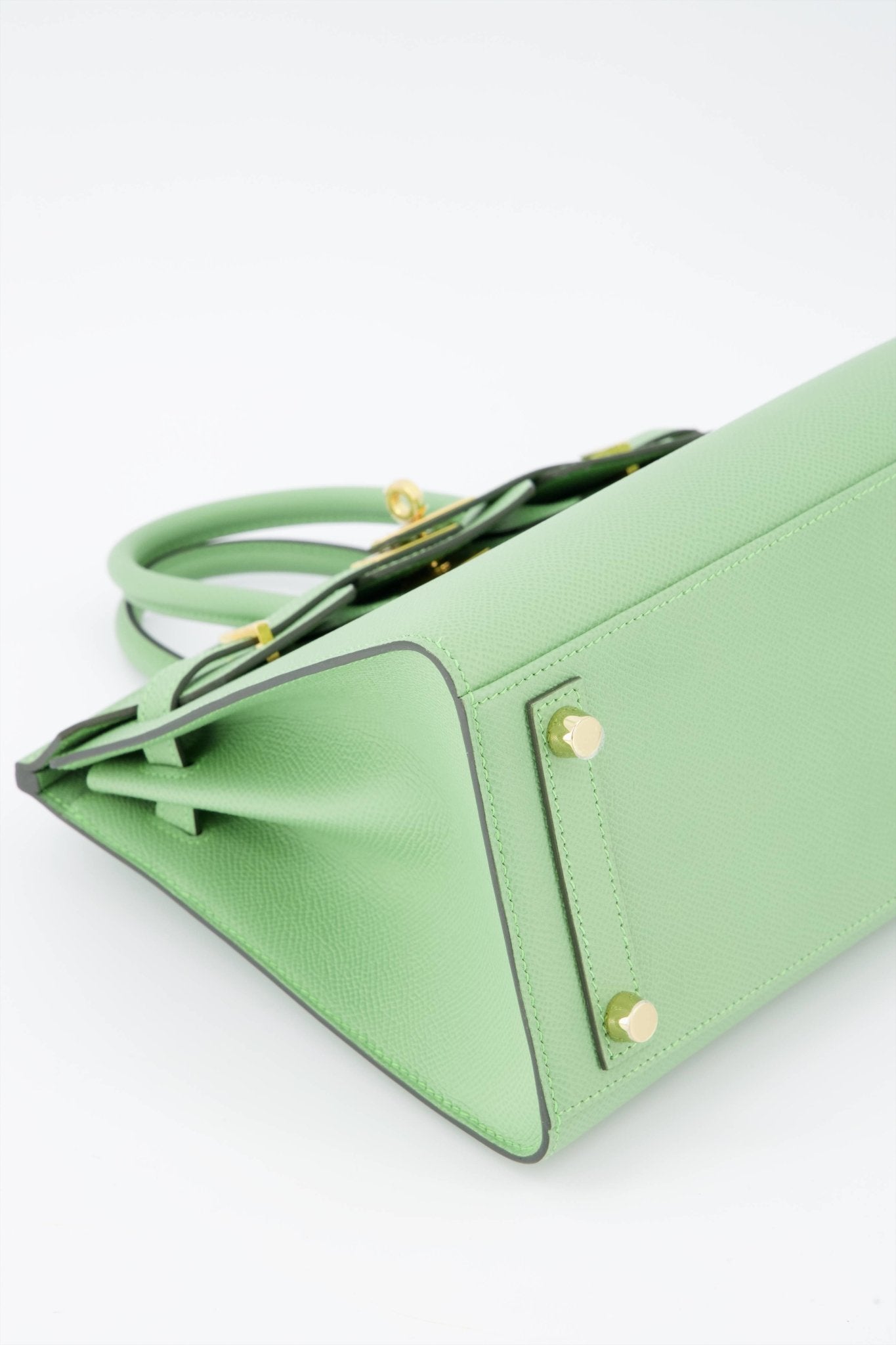 Hermes Birkin 25 Sellier Handbag Vert Criquet