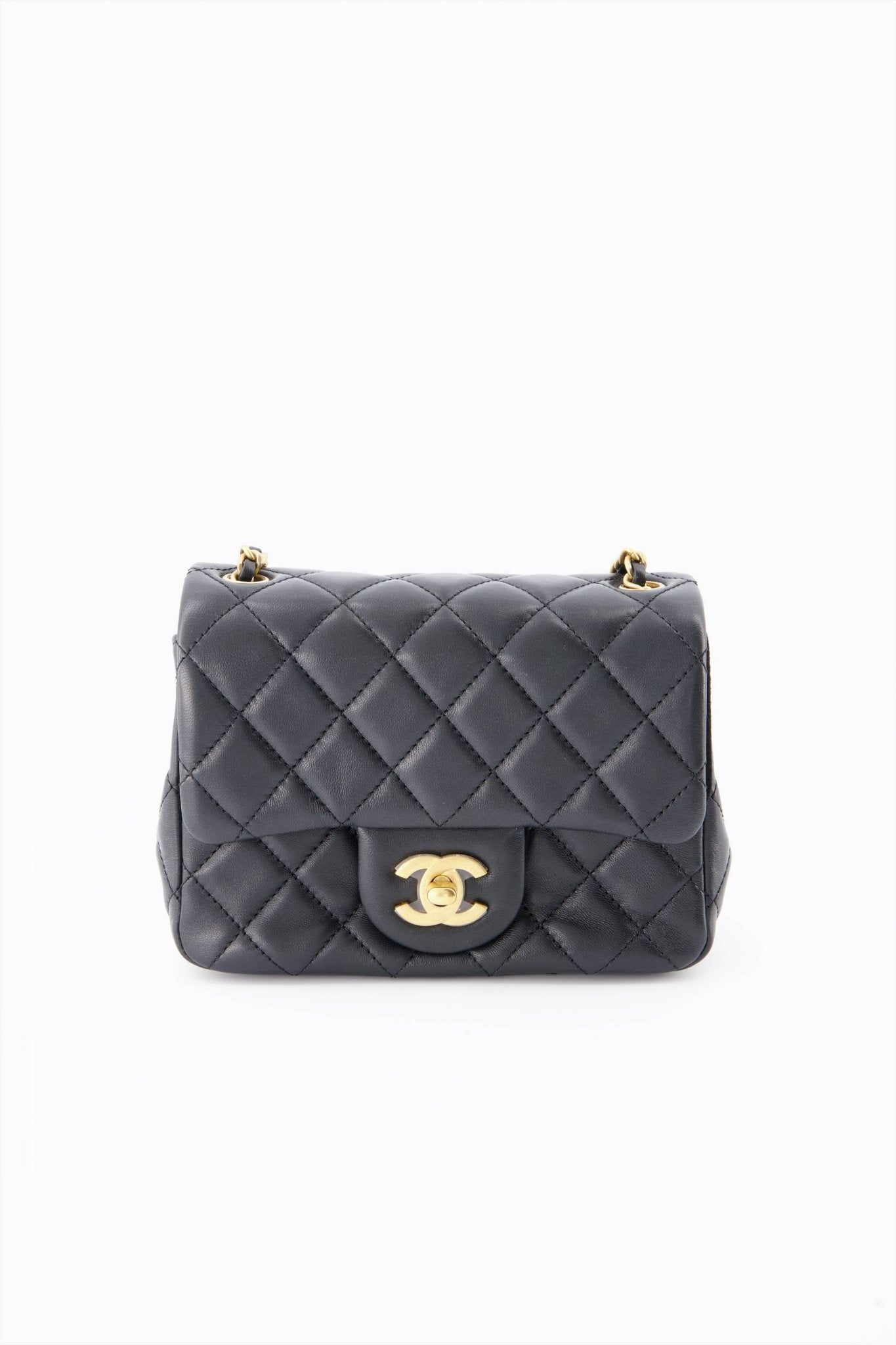 Chanel Black Quilted Lambskin Classic Mini Flap Bag Gold Hardware