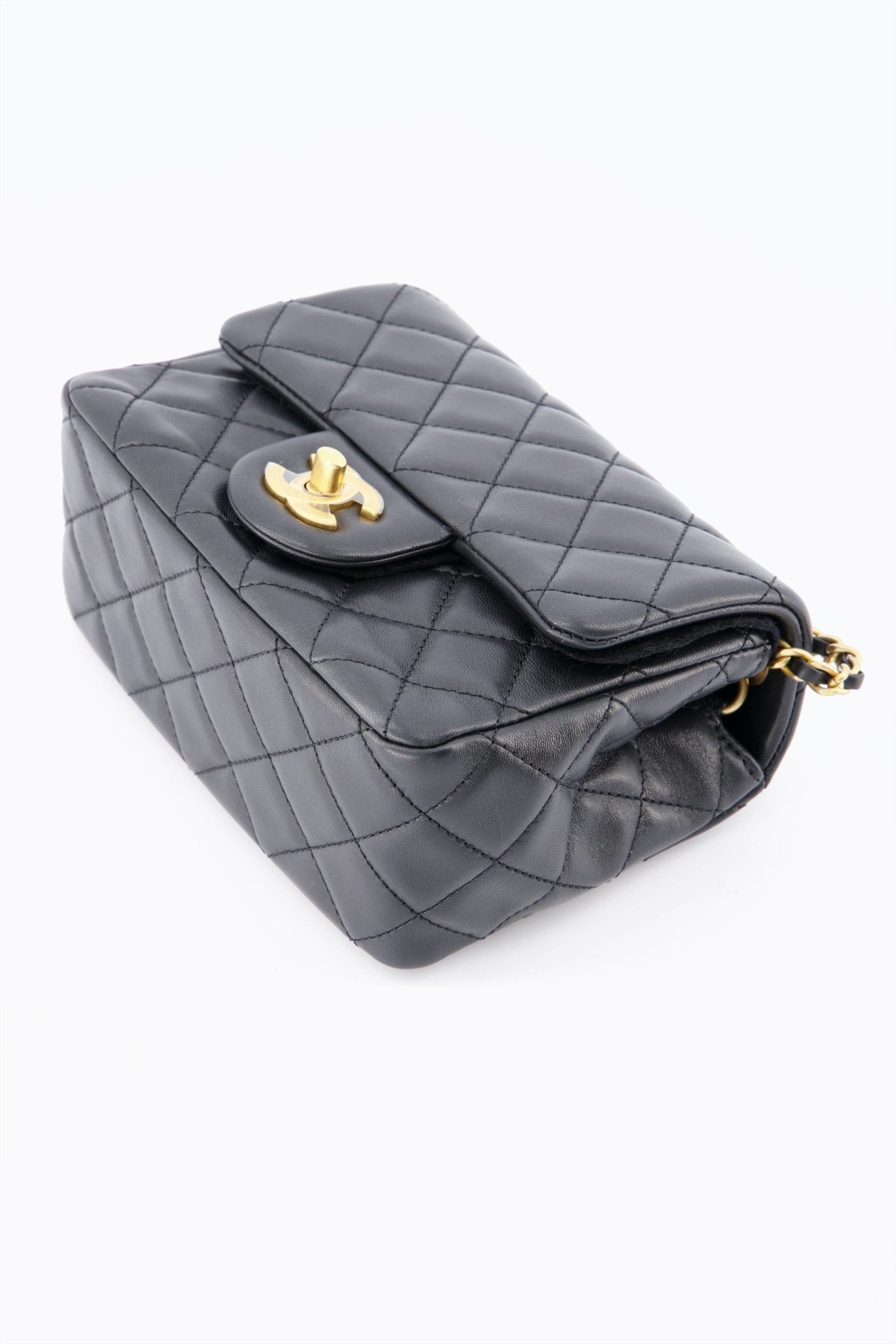 Holy Grail* Chanel Black with Gold Interior Pearl Crush Mini Square F – Bags  Of Personality