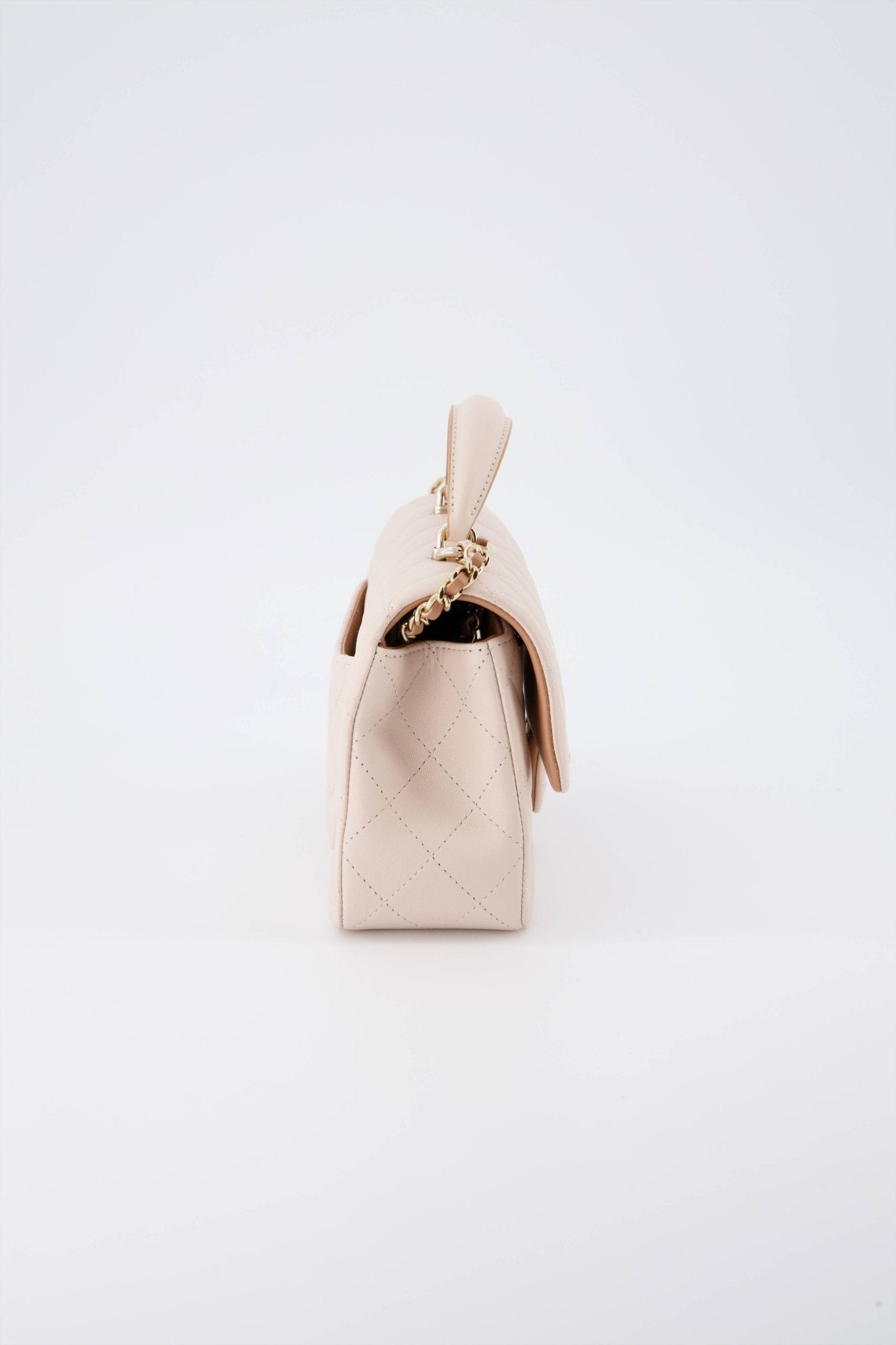 Chanel White Quilted Caviar Mini Rectangular Classic Single Flap Pale Gold Hardware, 2017 (Like New), Womens Handbag