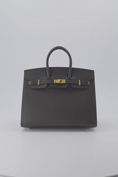 *Holy Grail* Hermes Birkin 25 Sellier Handbag Graphite Veau Madame Leather With Gold Hardware. Investment Piece